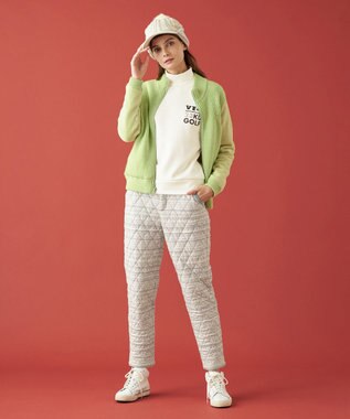 23区GOLF 冬の暖か名品トップス【WOMEN】ストレッチ 裏フリース ホワイト系