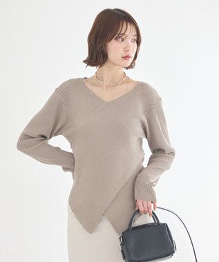 earth music&ecology クロスニットプルオーバー Mocha