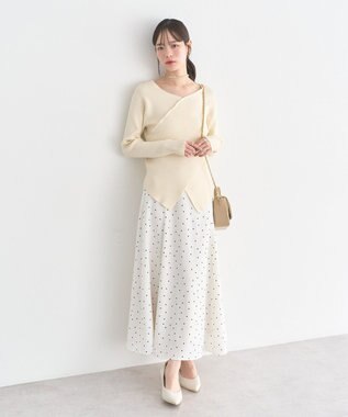 earth music&ecology クロスニットプルオーバー Ivory