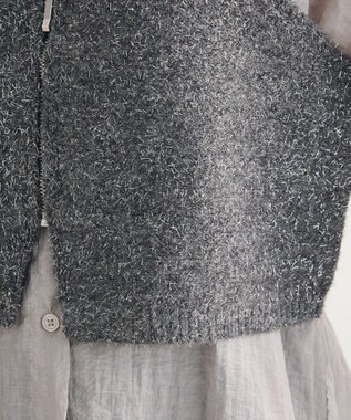 Green Parks ＳＥＴ２点ラメシャギービスチェ＋シャツ Charcoal Gray