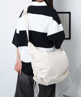 WEGO 【ユニセックスITEM/A4サイズ収納可能】サイドドロストキャンバスショルダー キナリ