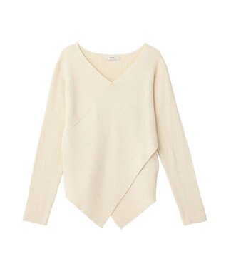 earth music&ecology クロスニットプルオーバー Ivory