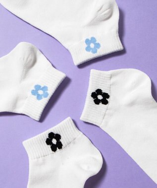 WEGO フラワーショートソックス サックス