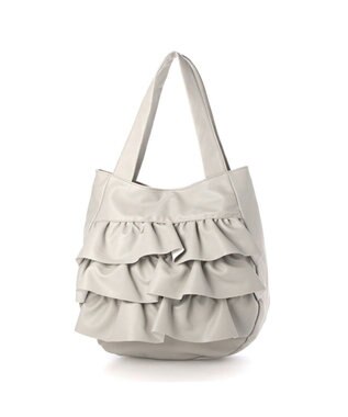 UNBILLION カシュカシュ cachecache / フリルトートバッグ ライトグレー