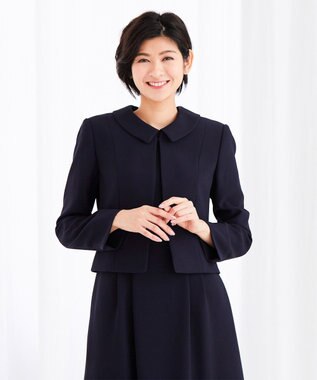 自由区 FORMAL 【お受験/セレモニーに】濃紺　洗える/衿取り外し　ワンピース+ジャケット ネイビー系