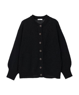 CRAFT STANDARD BOUTIQUE 洗えるコードモールクルーネックカーデイガン Black