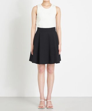 NAVE 【Nave】ストライプツィード  フレアースカート ブラック系