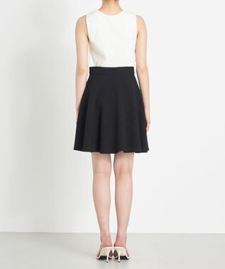 NAVE 【Nave】ストライプツィード  フレアースカート ブラック系