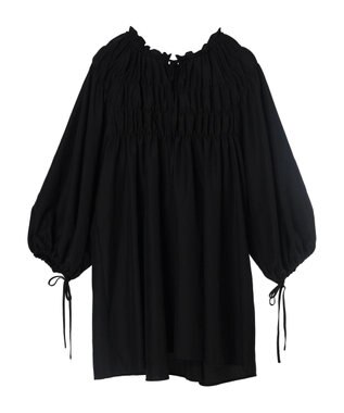 earth music&ecology シャーリングチュニック Black