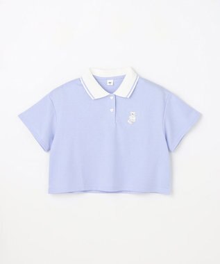 ANY KIDS 【洗濯機可能/吸汗速乾】ドライタッチ ショート丈ポロシャツ サックスブルー