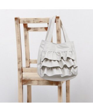 UNBILLION カシュカシュ cachecache / フリルトートバッグ ライトグレー