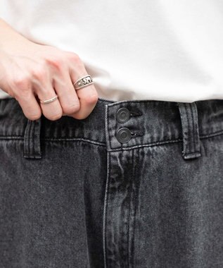 WEGO ローライズバギーフレアデニムパンツ デニムブラックソノタ