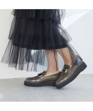 MODE ET JACOMO <carino>【レイン対応】厚底メタルモチーフローファー