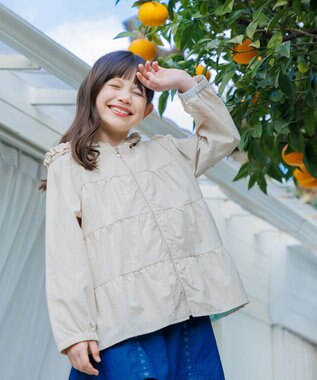 組曲 KIDS 【110-140㎝】 撥水ティアードマウンパ ベージュ