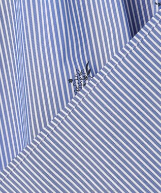 J.PRESS LADIES 【一枚で着映え】ストライプ×フラワープリント ブラウス ネイビーストライプ系