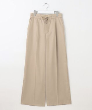 自由区 【カタログ掲載・接触冷感・UVケア・洗える】フルダルスパンマイクロピーチワイドストレート パンツ ベージュ