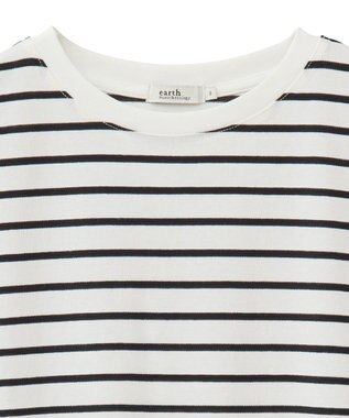 earth music&ecology 【接触冷感/洗濯機可】フレンチＴ Border Ivory