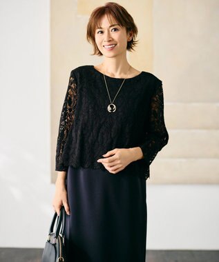 自由区 S 【カタログ掲載】トリアセダブルクロスレース ワンピース ネイビー