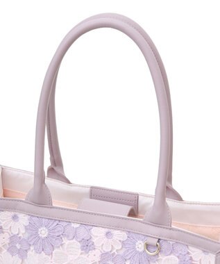 Maison de FLEUR フラワーレーススクエアトートバッグ Lavender