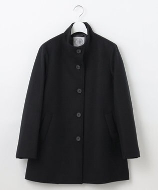 J.PRESS LADIES ショートビーバー スタンドカラー コート ブラック系