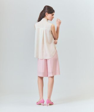 GRACE CONTINENTAL リネンライクボウタイノースリーブ キナリ