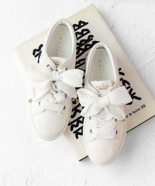 TOCCA 【WEB＆一部店舗限定】BIG RIBBON CANVAS SNEAKERS スニーカー アイボリー系