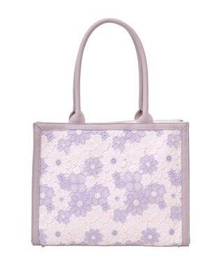 Maison de FLEUR フラワーレーススクエアトートバッグ Lavender