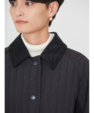 AMERICAN HOLIC キルポカ異素材Ｍｉｘロングコート Black