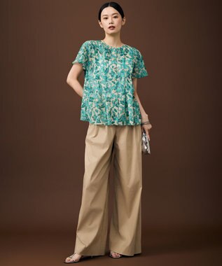 自由区 ファンクショナル2タックワイド パンツ ベージュ