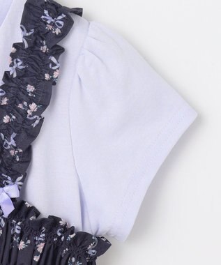 ANY KIDS フラワー×リボン ビスチェ付きTシャツ ネイビー