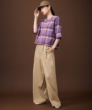 自由区 ファンクショナル2タックワイド パンツ ベージュ