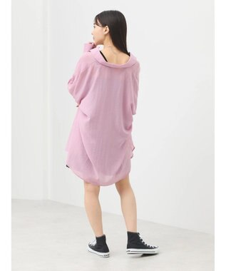 earth music&ecology シアーボーイズライクシャツ Pink