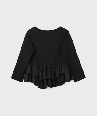 GRACE CONTINENTAL タフタフリルカットトップ ブラック