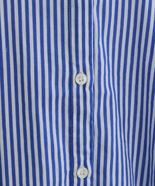 WEGO 【ANGIE VINTAGE】ボリュームスリーブ バンドカラー シャツワンピース ブルーストライプ