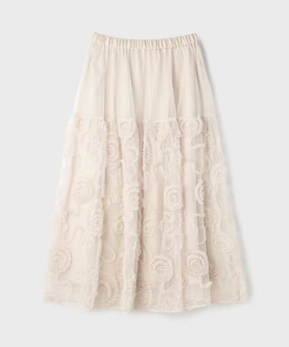 GRACE CONTINENTAL 刺繍チュールスカート キナリ