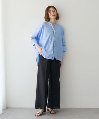 YECCA VECCA ペーパータッチドルマンシャツ Blue
