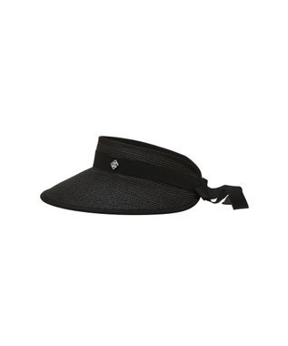 DAKS DAKS GOLF バックリボン 天然草ワイドバイザー ブラック