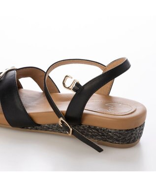 ing <ing>ローヒールウエッジサンダル ブラック