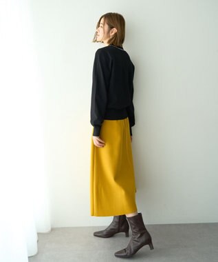 YECCA VECCA メルトンジャージーAラインスカート Yellow