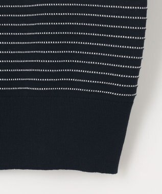 J.PRESS LADIES S 【洗える・抗菌防臭】コットンアセテート ボーダー カーディガン ネイビー系1