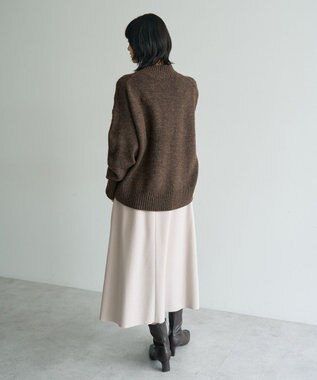 YECCA VECCA メルトンジャージーAラインスカート Gray Beige