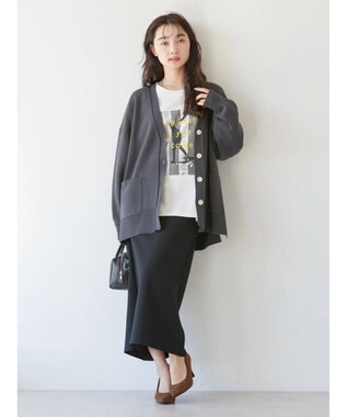 AMERICAN HOLIC Ｖネックニットカーディガン Charcoal Gray