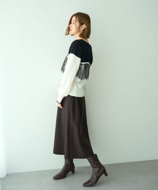 YECCA VECCA メルトンジャージーAラインスカート Brown