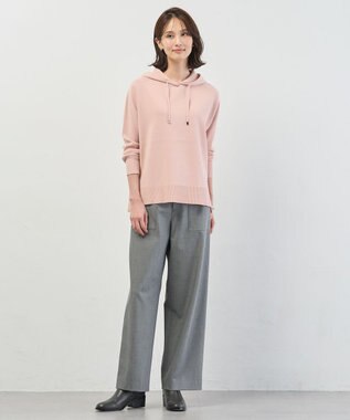 J.PRESS LADIES S Smooth ニット パーカー ピンク系