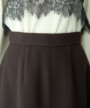YECCA VECCA メルトンジャージーAラインスカート Brown