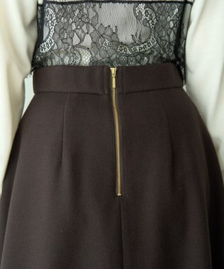 YECCA VECCA メルトンジャージーAラインスカート Brown
