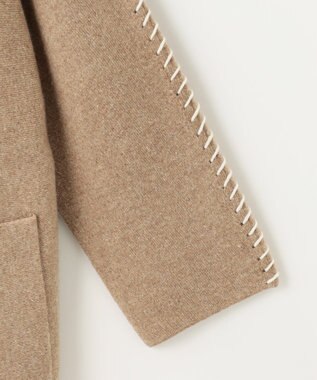 J.PRESS LADIES 【洗える】BONNY Vネック ニット アウター キャメル系