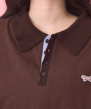 AMERICAN HOLIC 【PENNEY'S】配色ポロ+ショートパンツ Brown
