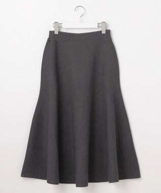 自由区 S 【セットアップ対応・洗える】ウールミラノニット スカート チャコール