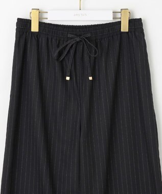 ANY SIS 【洗える】ラメキライージードロスト パンツ ブラックストライプ